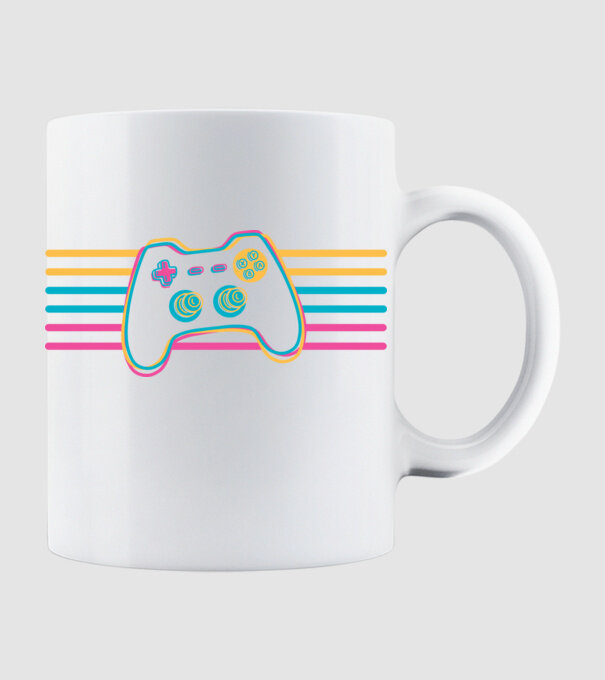 Gamer Controler Retro model alb pe tricou