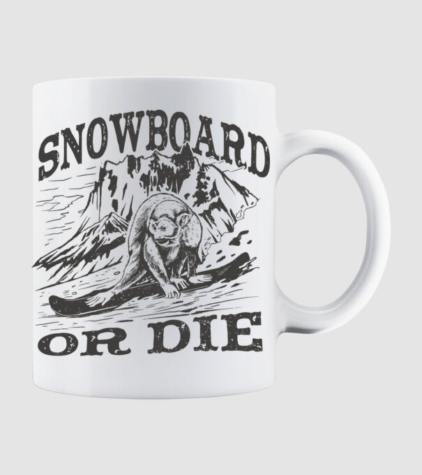 Maimuță Snowboarder model alb pe tricou