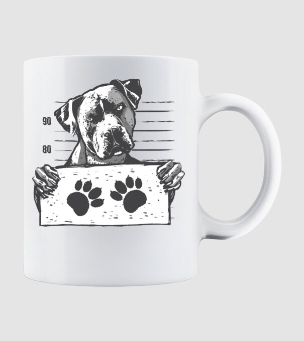 Staffordshire Terrier Închisoare model alb pe tricou