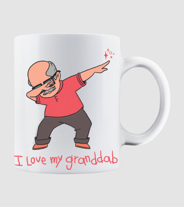 Îl iubesc pe bunicul meu model alb pe tricou