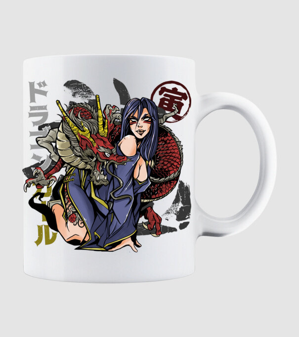 Dragon sexy Anime model alb pe tricou