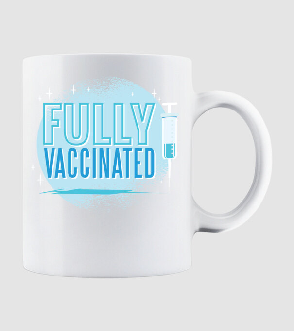 Complet vaccinat model alb pe tricou