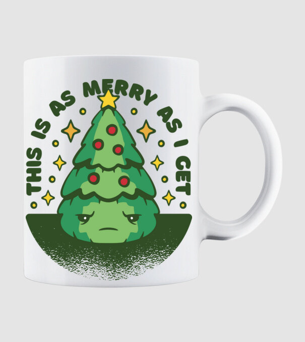 This is as merry as i get tricou Crăciun model alb pe tricou
