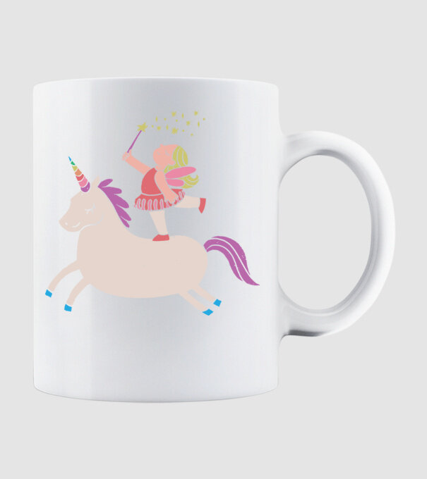 Zână Unicorn model alb pe tricou