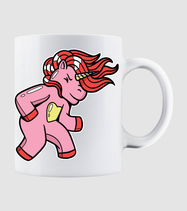 Unicorn model alb pe tricou