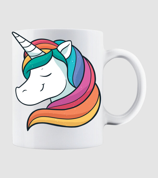 Cap de unicorn model alb pe tricou