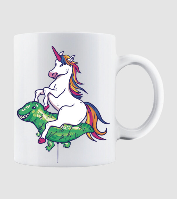 Balon cu Unicorn model alb pe tricou