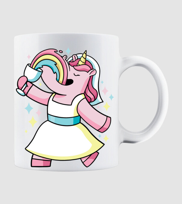 Unicorn Mireasă model alb pe tricou
