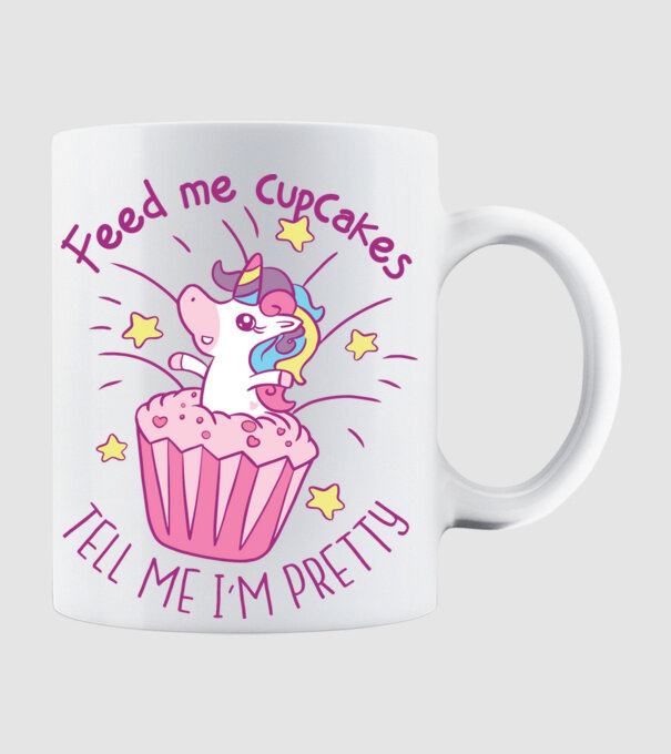 Unicorn Muffin model alb pe tricou