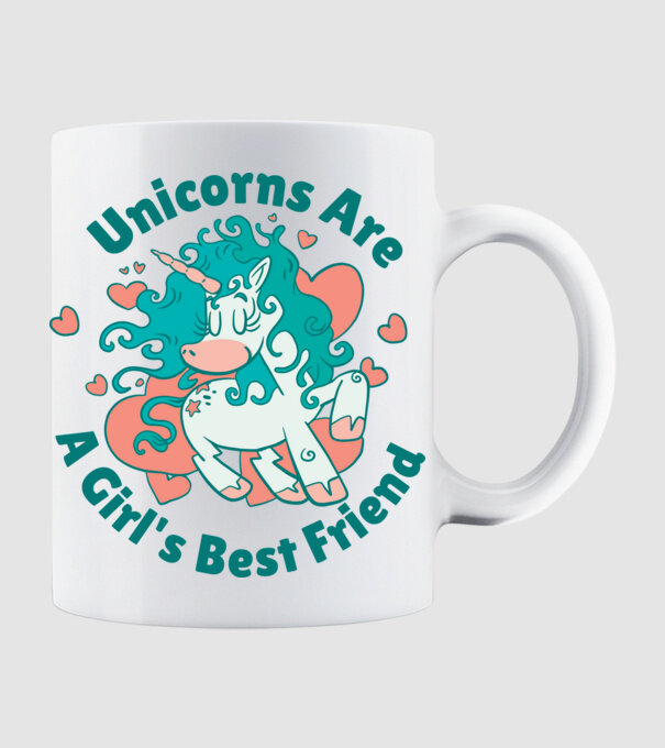 Unicornii sunt cei mai buni prieteni ai fetelor model alb pe tricou