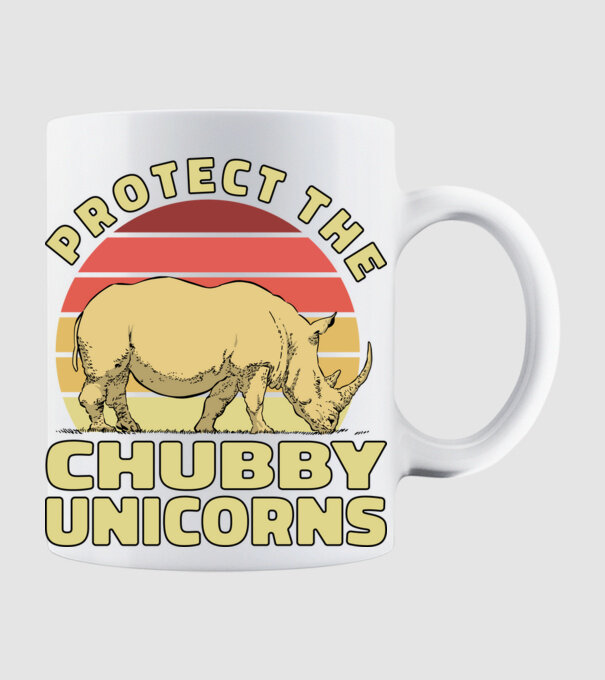 Protejați Unicornii - Rinocerii plinuți model alb pe tricou