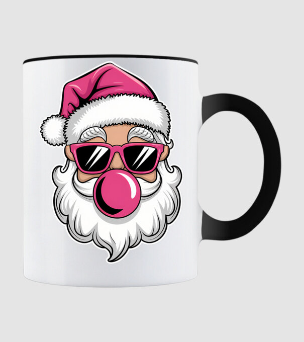Bubble gum Santa 2 model negru pe tricou