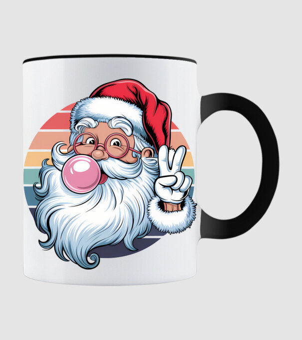 Bubble gum santa model negru pe tricou