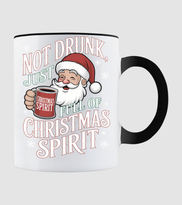 Christmas Spirit Santa model negru pe tricou