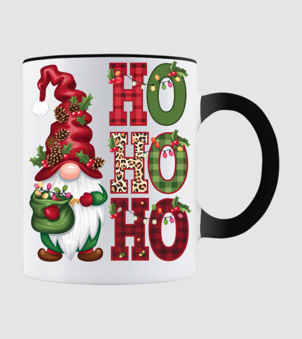 HOHOHO Gnome model negru pe tricou