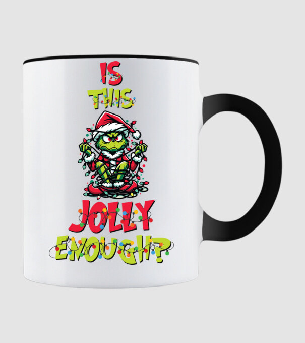 Is this jolly enough Grinch model negru pe tricou