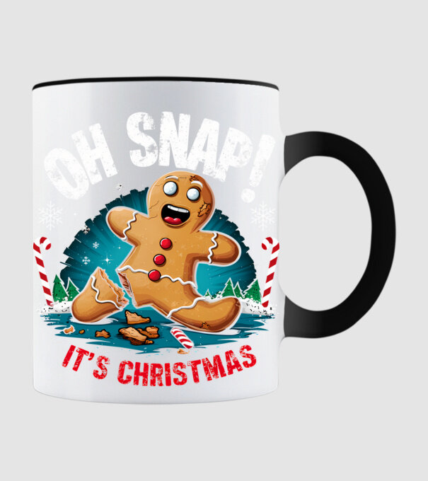 Oh snap! It's christmas Negru model negru pe tricou
