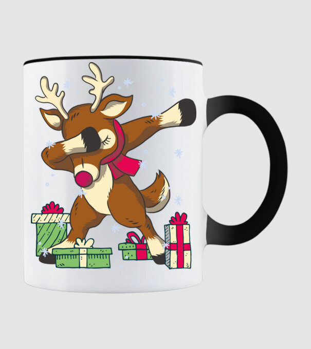 Rudolph DAB model negru pe tricou