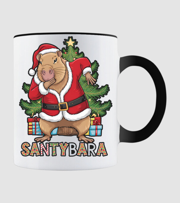 Santybara model negru pe tricou