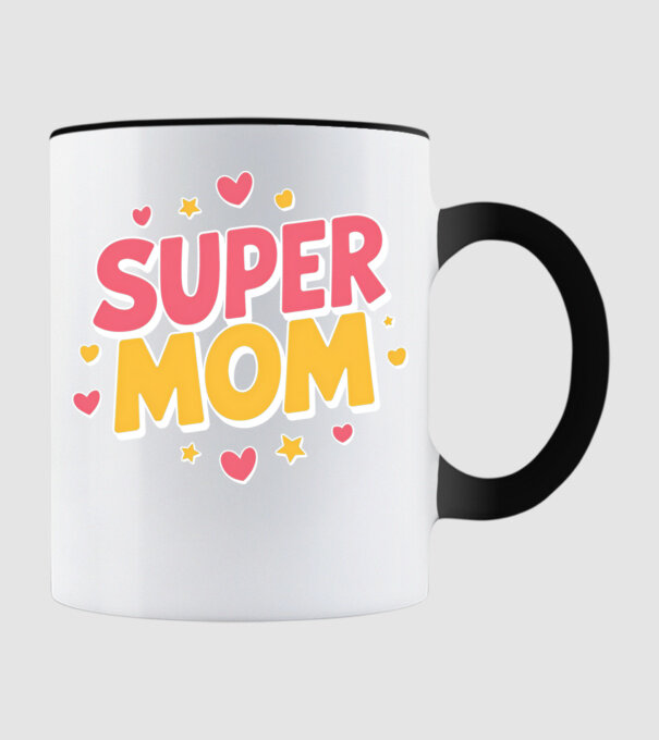 Super Mom Negru model negru pe tricou