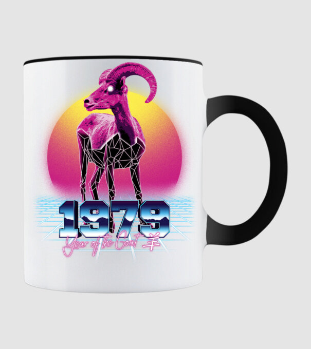 1979 Year of the Goat model negru pe tricou