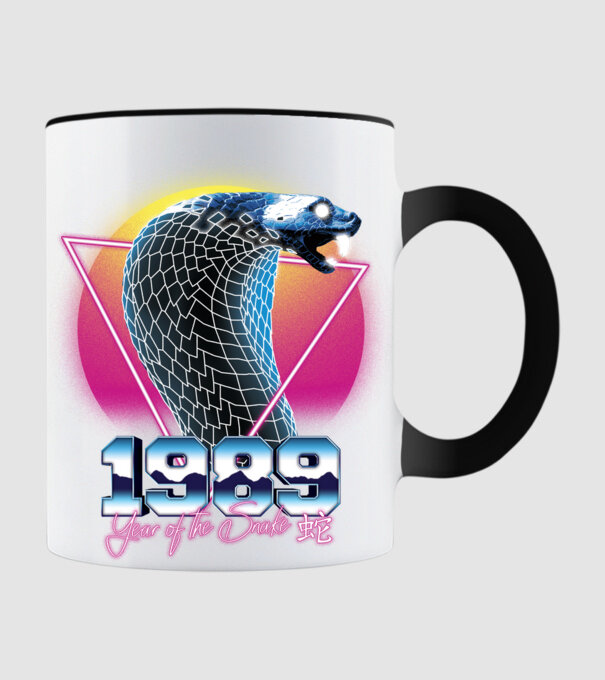 1989 Year of the Snake model negru pe tricou