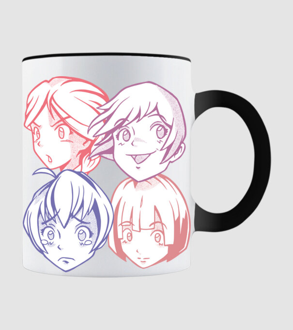 Expresii Anime model negru pe tricou