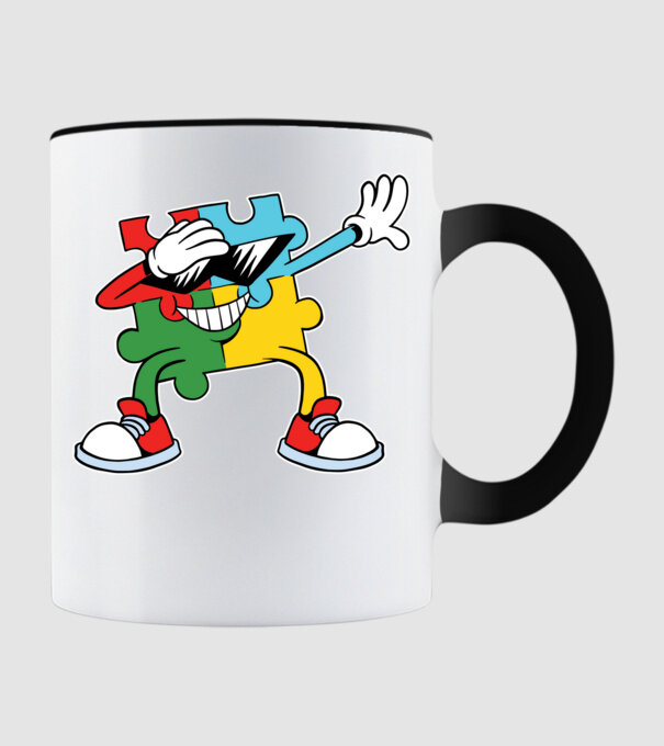 Autist DAB Puzzle model negru pe tricou