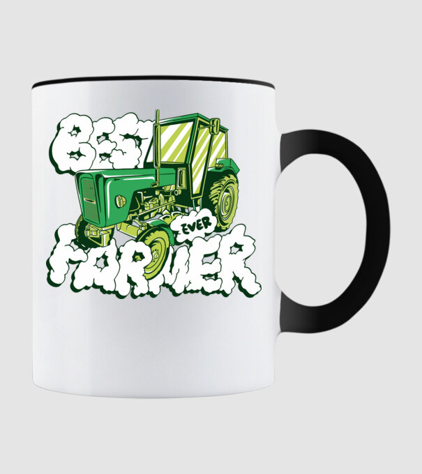 Best Farmer Ever cu Tractor model negru pe tricou