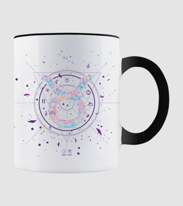 Taurus Zodiac model negru pe tricou