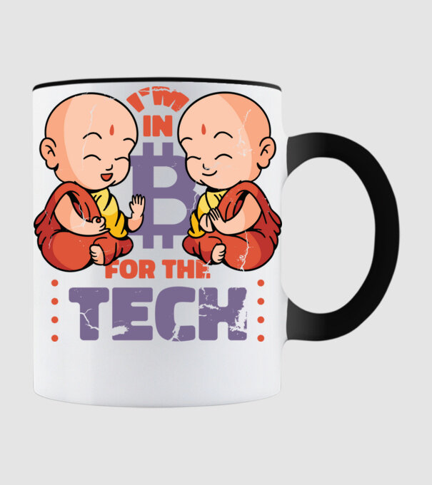 Călugări Buddha Bitcoin model negru pe tricou