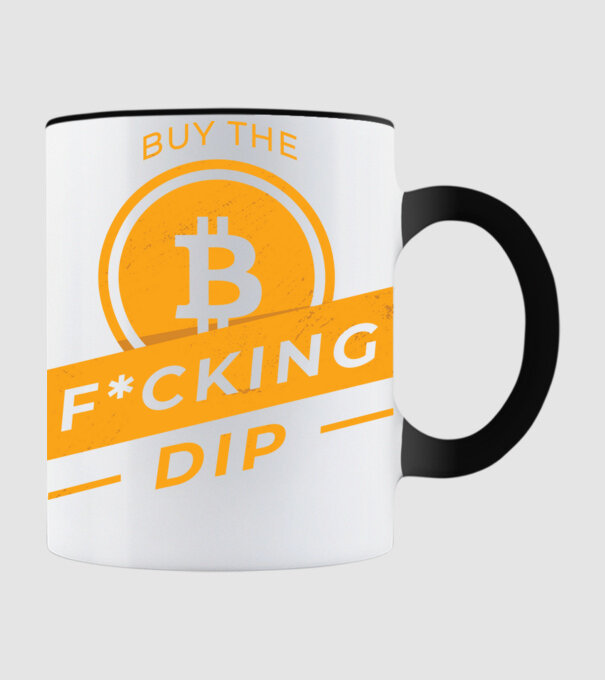 Bitcoin - Buy the fucking dip model negru pe tricou