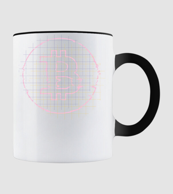 Bitcoin Glitch model negru pe tricou