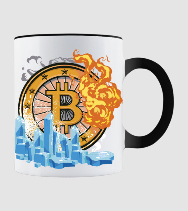 Logo Bitcoin model negru pe tricou