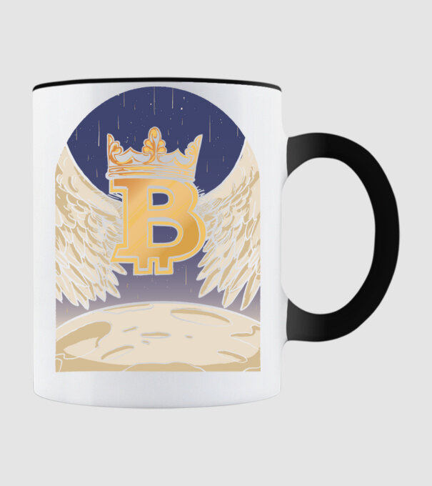 Bitcoin To The Moon Aselenizare model negru pe tricou