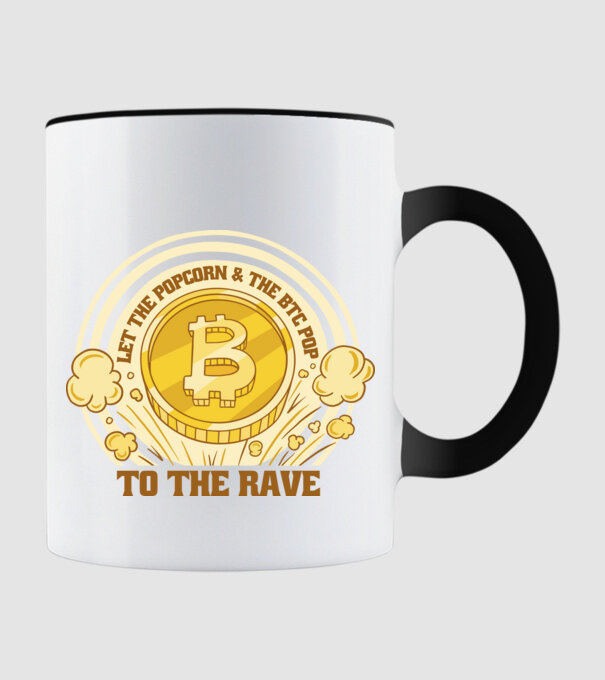 Bitcoin to the Rave model negru pe tricou