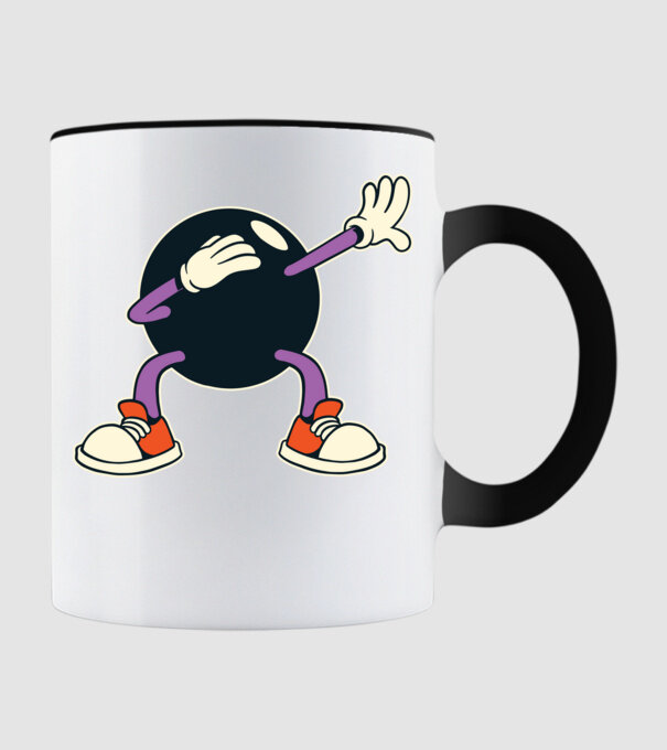 Bowling DAB model negru pe tricou