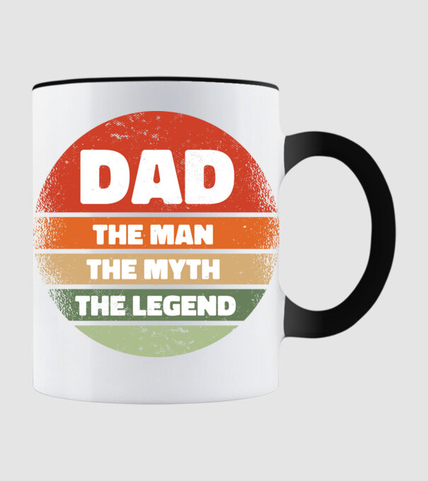 Dad The Man The Myth The Legend model negru pe tricou