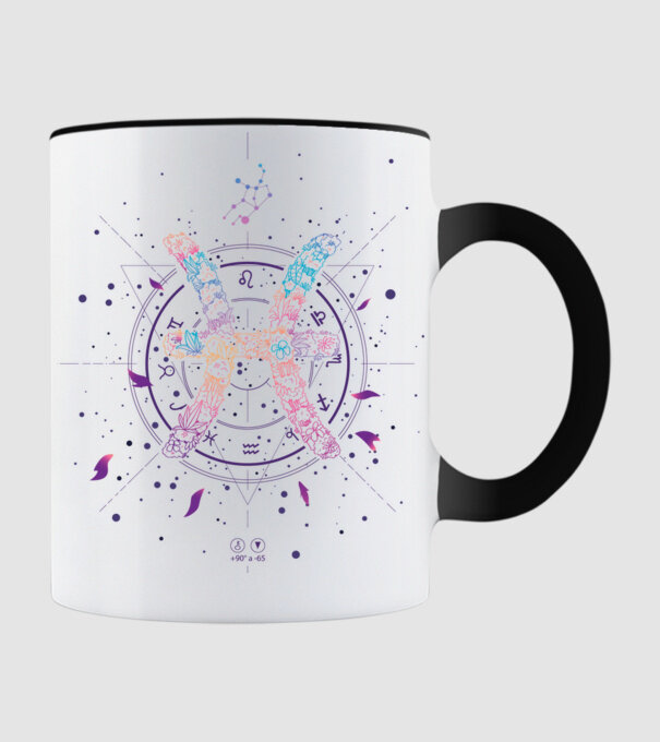 Pisces Zodiac model negru pe tricou