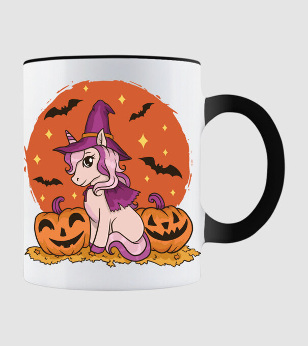 Unicorn Halloween model negru pe tricou