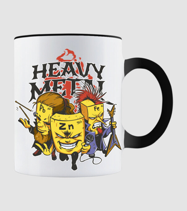 Elemente Heavy Metal model negru pe tricou