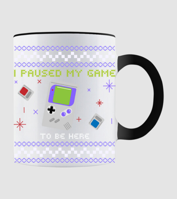 I paused my game to be here - Gamer pulovăr urât model negru pe tricou