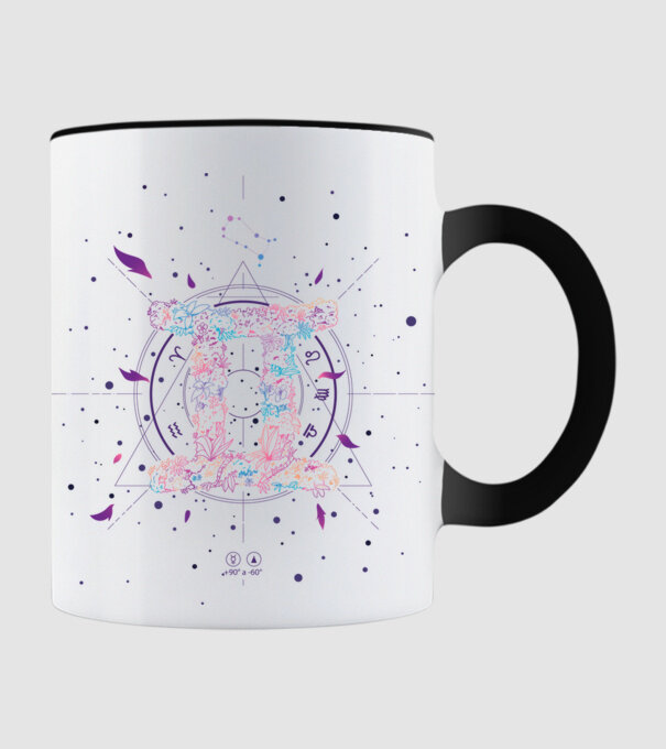 Gemini Zodiac model negru pe tricou