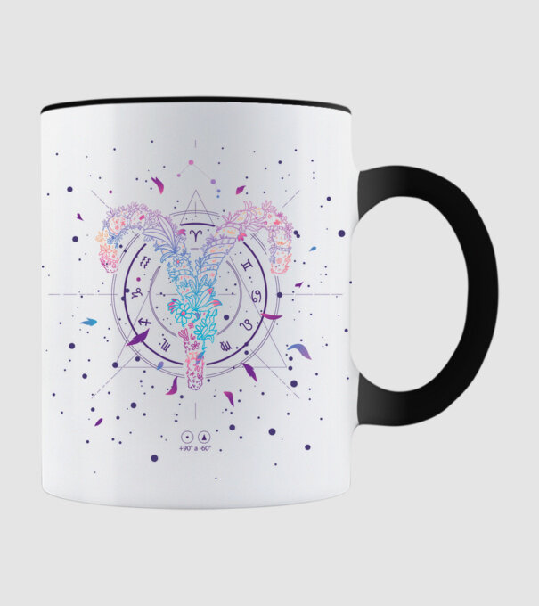Aries Zodiac model negru pe tricou