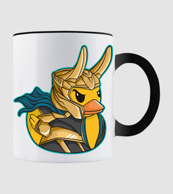 Rață Loki model negru pe tricou