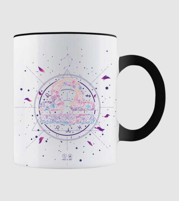 Libra Zodiac model negru pe tricou