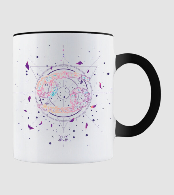 Cancer Zodiac model negru pe tricou