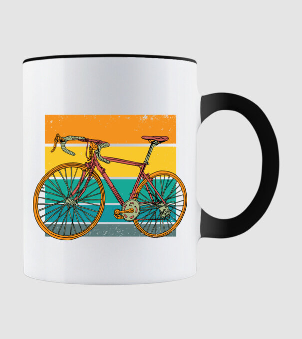 Bicicletă Retro model negru pe tricou