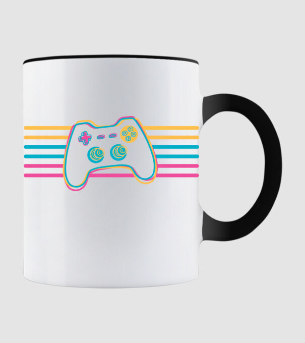 Gamer Controler Retro model negru pe tricou
