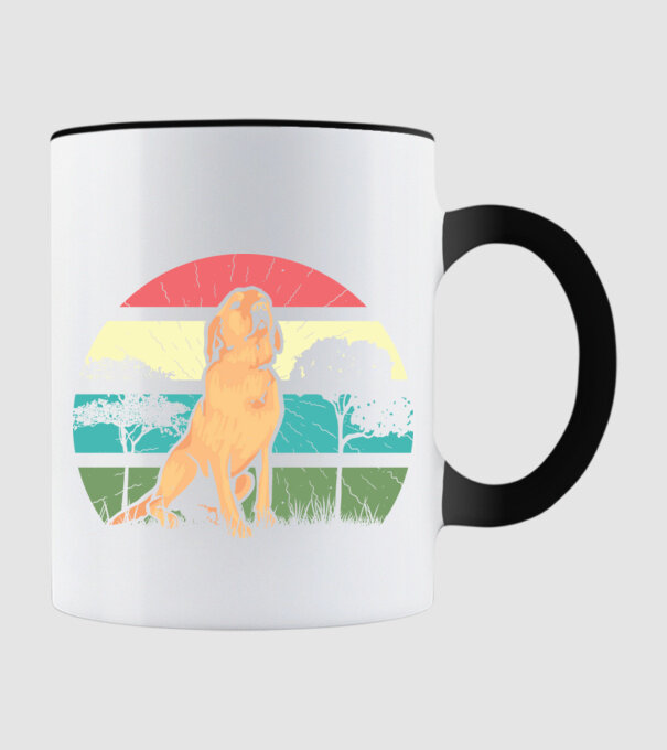 Golden Retriever retro model negru pe tricou